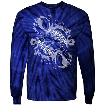 Japanese Koi Pisces Tie-Dye Long Sleeve Shirt