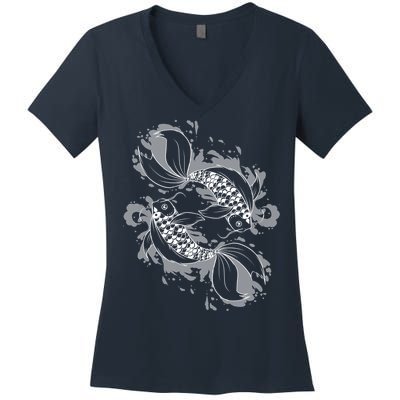 Japanese Koi Pisces Women's V-Neck T-Shirt