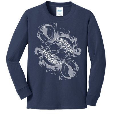 Japanese Koi Pisces Kids Long Sleeve Shirt