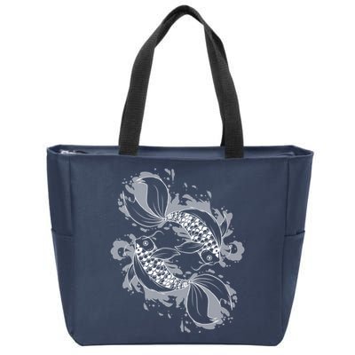 Japanese Koi Pisces Zip Tote Bag