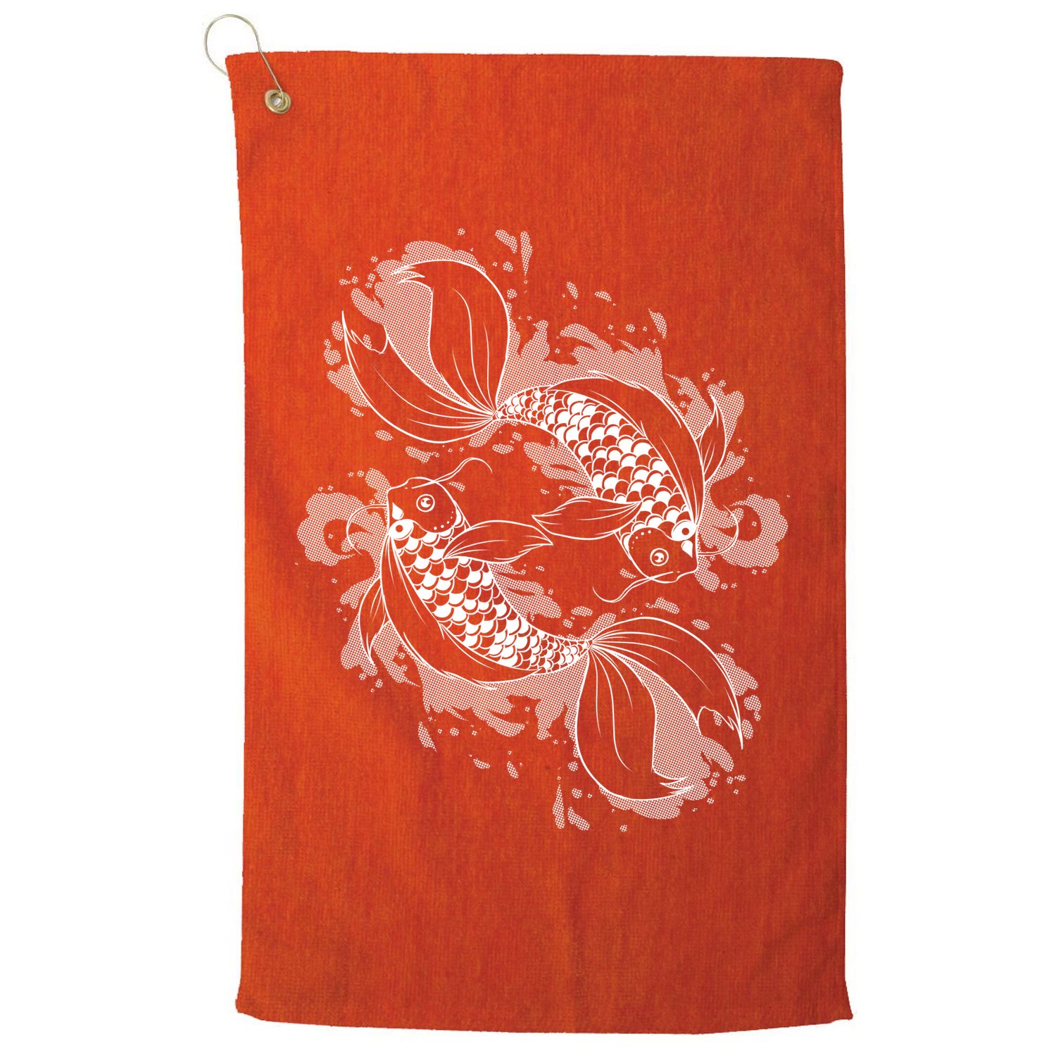 Japanese Koi Pisces Golf Towel