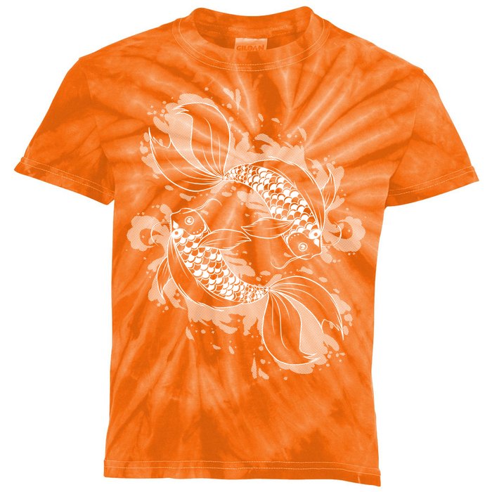 Japanese Koi Pisces Kids Tie-Dye T-Shirt