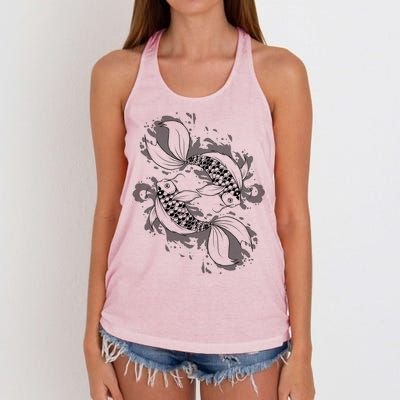 Japanese Koi Pisces Women's Knotted Racerback Tank