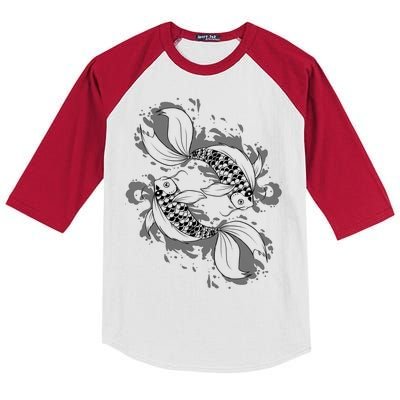 Japanese Koi Pisces Kids Colorblock Raglan Jersey