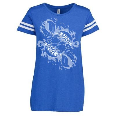 Japanese Koi Pisces Enza Ladies Jersey Football T-Shirt