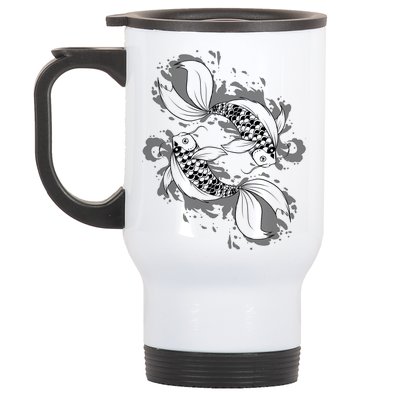 Japanese Koi Pisces Stainless Steel Travel Mug