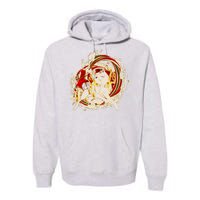 Japanese Mythology Okami Wolf Premium Hoodie