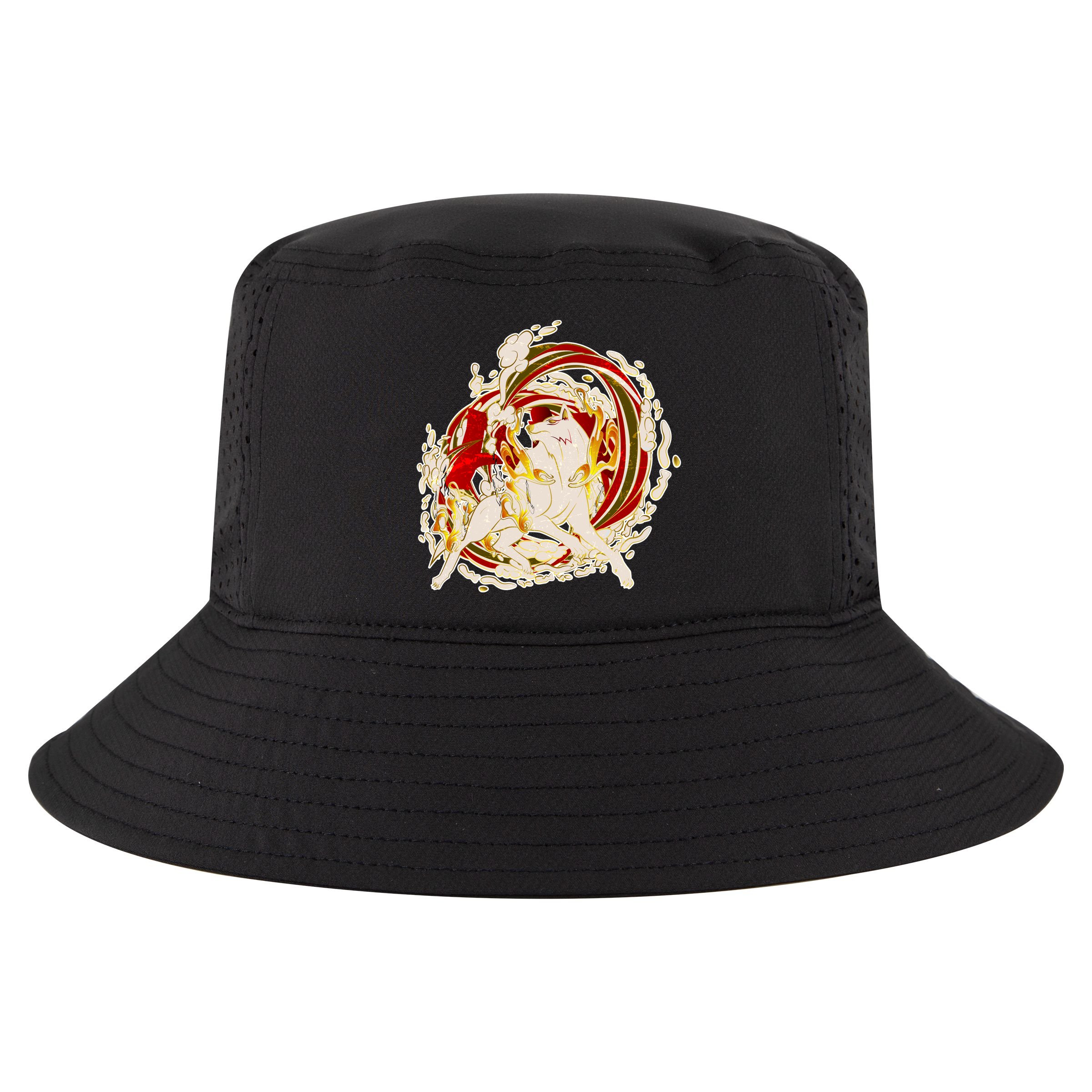 Japanese Mythology Okami Wolf Cool Comfort Performance Bucket Hat