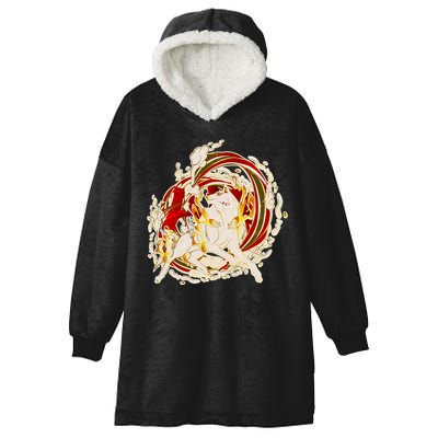 Japanese Mythology Okami Wolf Hooded Wearable Blanket