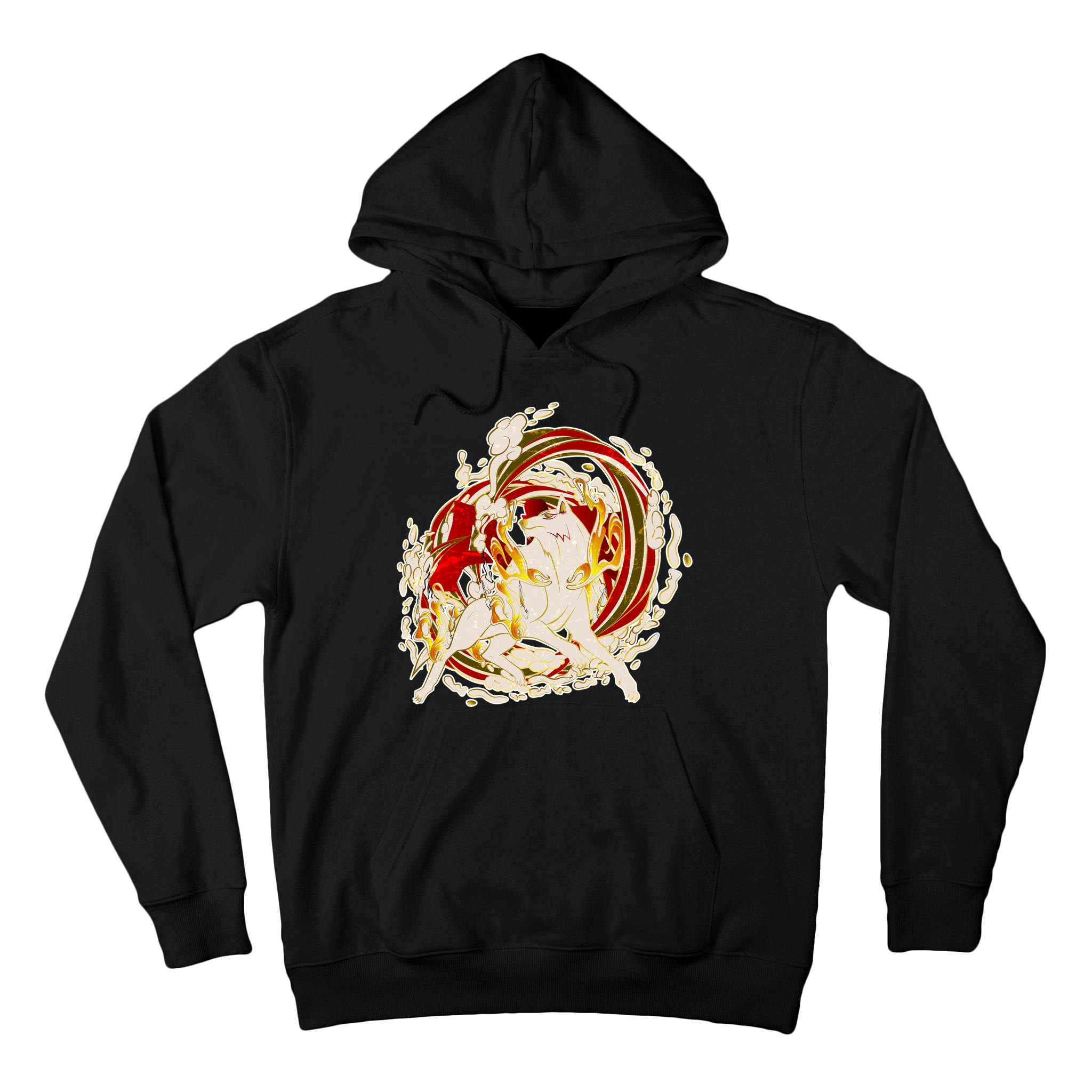 Japanese Mythology Okami Wolf Tall Hoodie