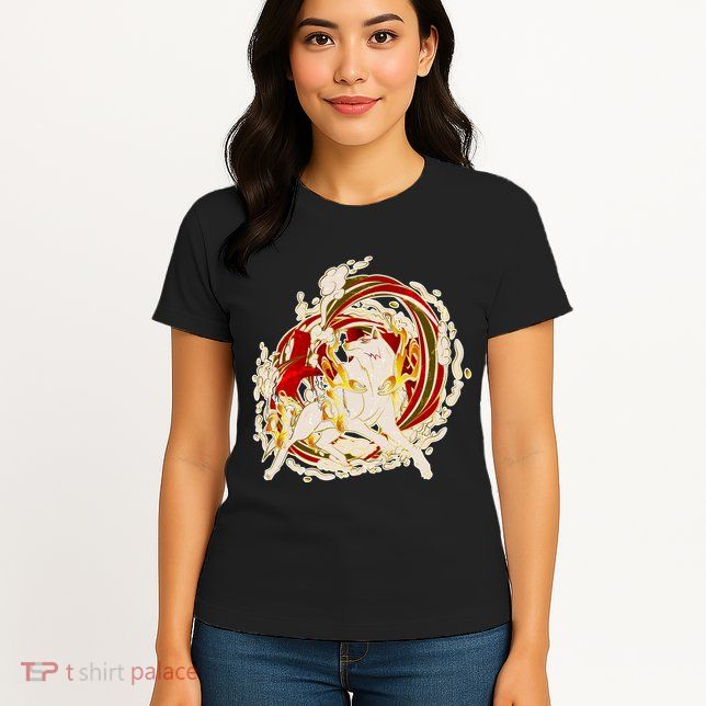 Japanese Mythology Okami Wolf Womens T-Shirt