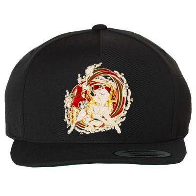 Japanese Mythology Okami Wolf Wool Snapback Cap