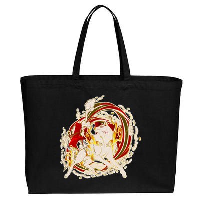 Japanese Mythology Okami Wolf Cotton Canvas Jumbo Tote