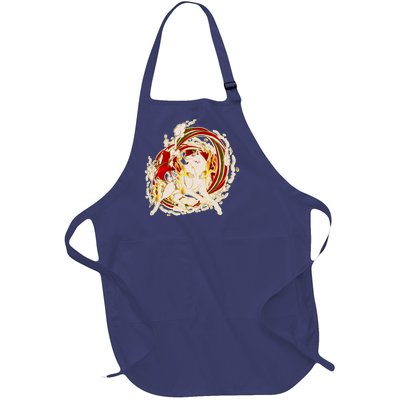 Japanese Mythology Okami Wolf Full-Length Apron With Pockets