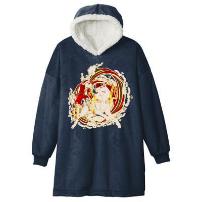 Japanese Mythology Okami Wolf Hooded Wearable Blanket