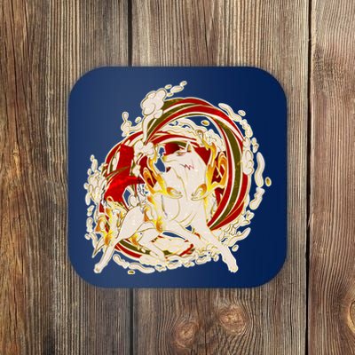 Japanese Mythology Okami Wolf Coaster