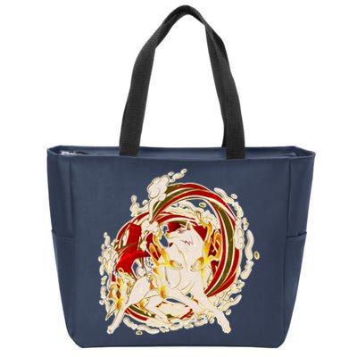 Japanese Mythology Okami Wolf Zip Tote Bag