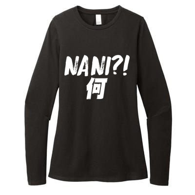 Japanese NANI WHAT Womens CVC Long Sleeve Shirt