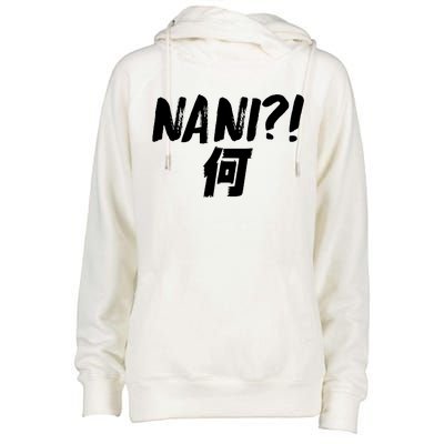 Japanese NANI WHAT Womens Funnel Neck Pullover Hood