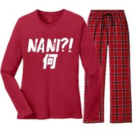 Japanese NANI WHAT Women's Long Sleeve Flannel Pajama Set 