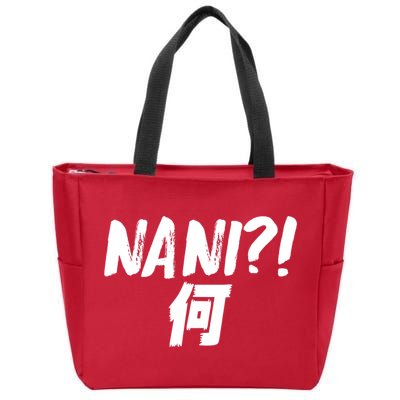 Japanese NANI WHAT Zip Tote Bag