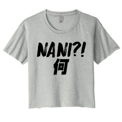 Japanese NANI WHAT Women's Crop Top Tee