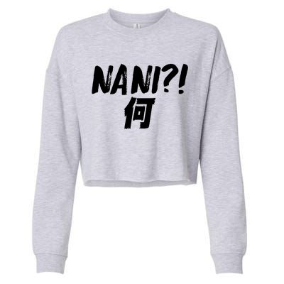 Japanese NANI WHAT Cropped Pullover Crew