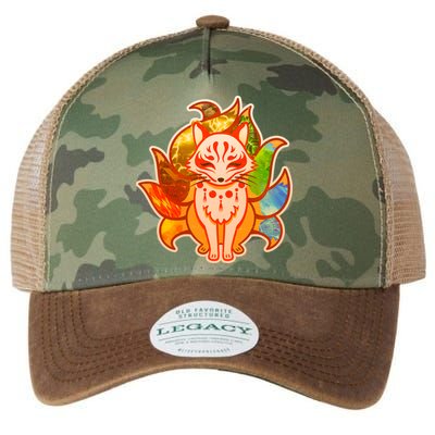 Japanese Nine Tails Kitsune Fox Elements Seasons Legacy Tie Dye Trucker Hat