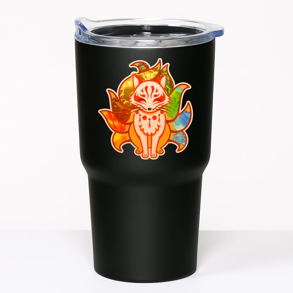 Japanese Nine Tails Kitsune Fox Elements Seasons Tumbler