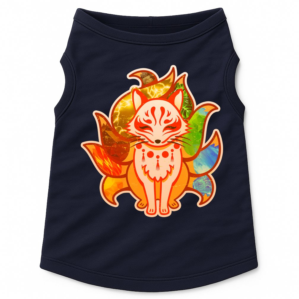 Japanese Nine Tails Kitsune Fox Elements Seasons Doggie Tank