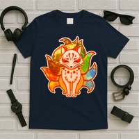 Japanese Nine Tails Kitsune Fox Elements Seasons T-Shirt