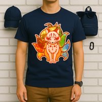 Japanese Nine Tails Kitsune Fox Elements Seasons T-Shirt