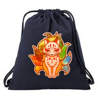 Japanese Nine Tails Kitsune Fox Elements Seasons Drawstring Bag