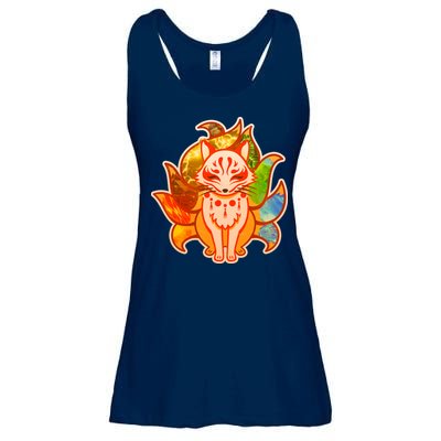 Japanese Nine Tails Kitsune Fox Elements Seasons Ladies Essential Flowy Tank