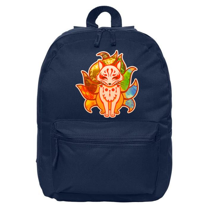 Japanese Nine Tails Kitsune Fox Elements Seasons 16 in Basic Backpack