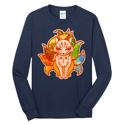 Japanese Nine Tails Kitsune Fox Elements Seasons Tall Long Sleeve T-Shirt