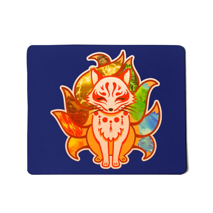 Japanese Nine Tails Kitsune Fox Elements Seasons Mousepad