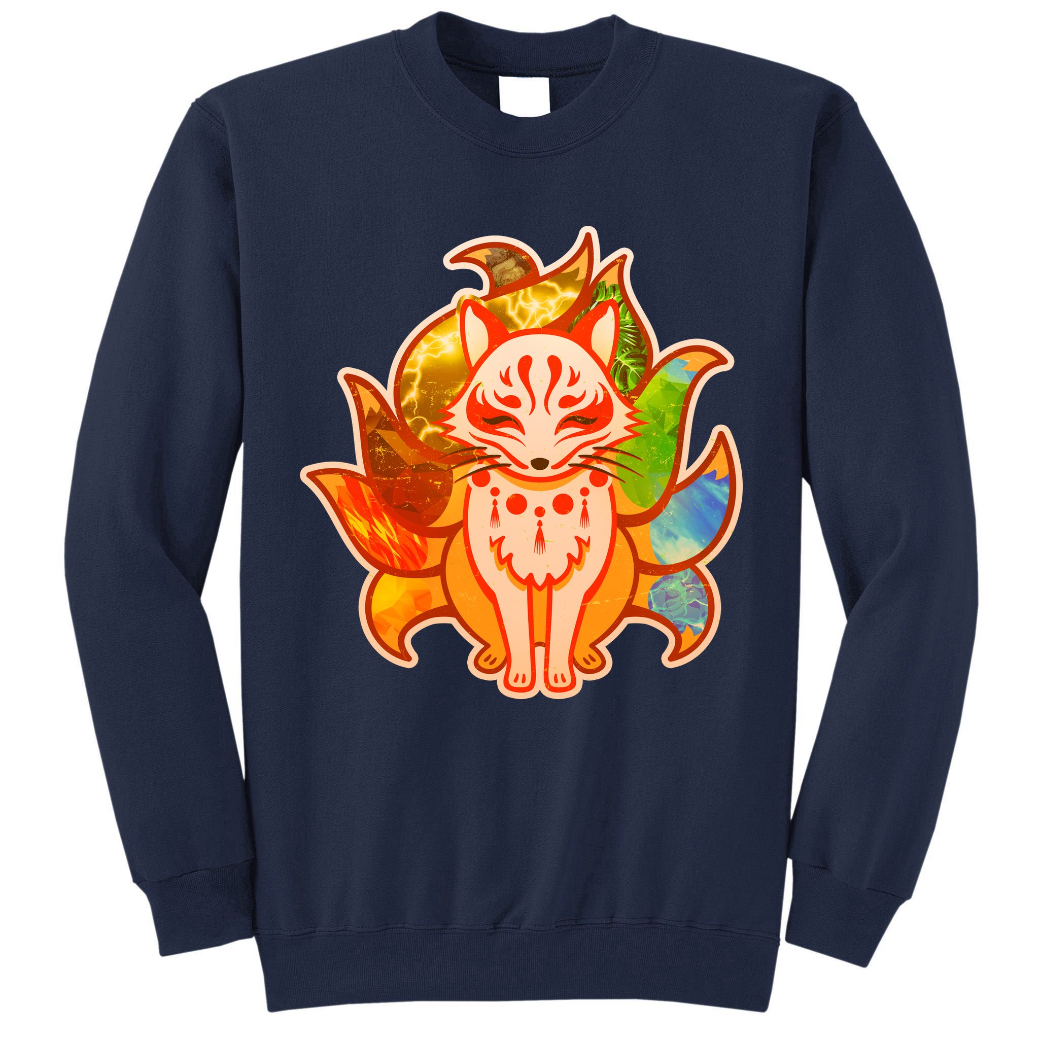 Japanese Nine Tails Kitsune Fox Elements Seasons Tall Sweatshirt