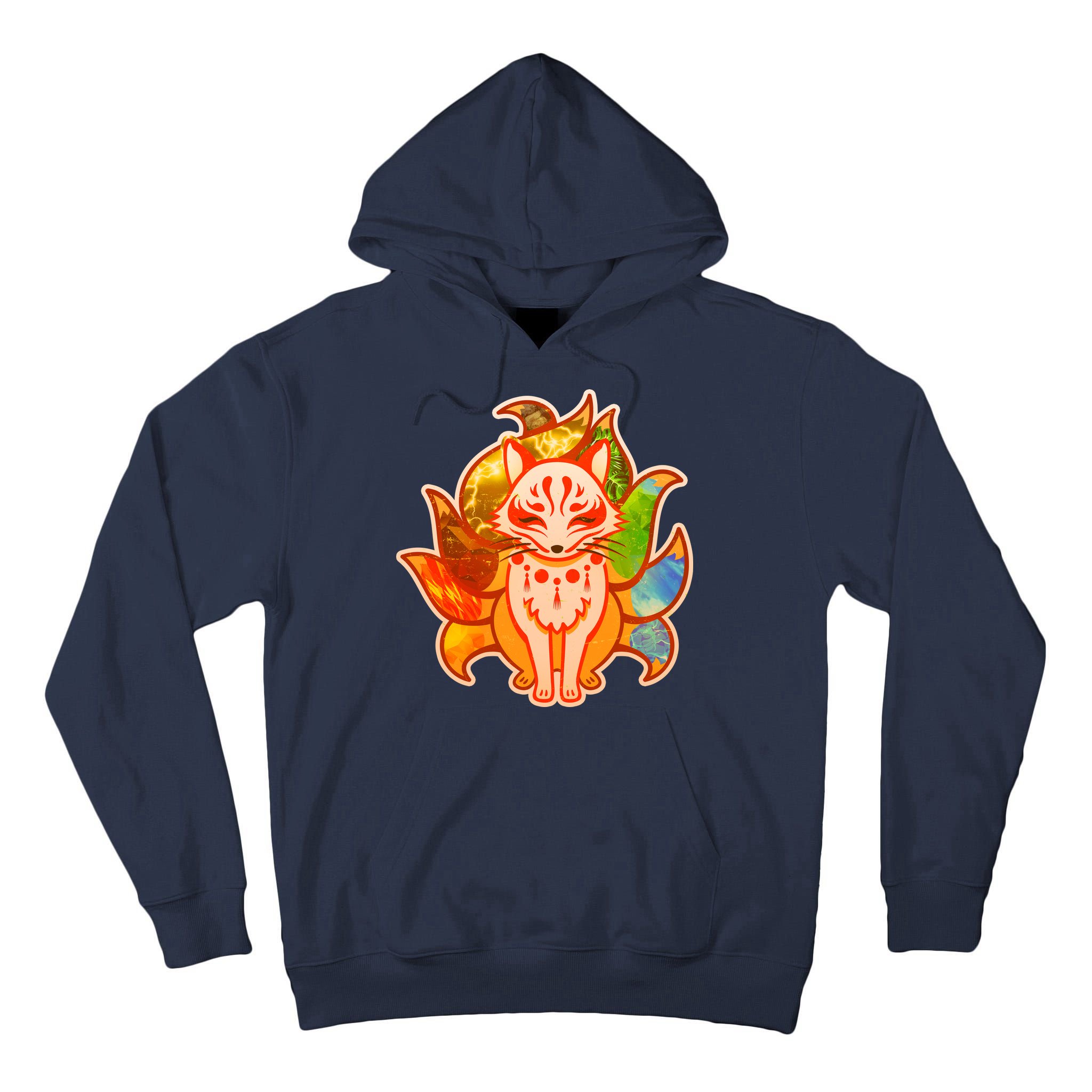 Japanese Nine Tails Kitsune Fox Elements Seasons Tall Hoodie