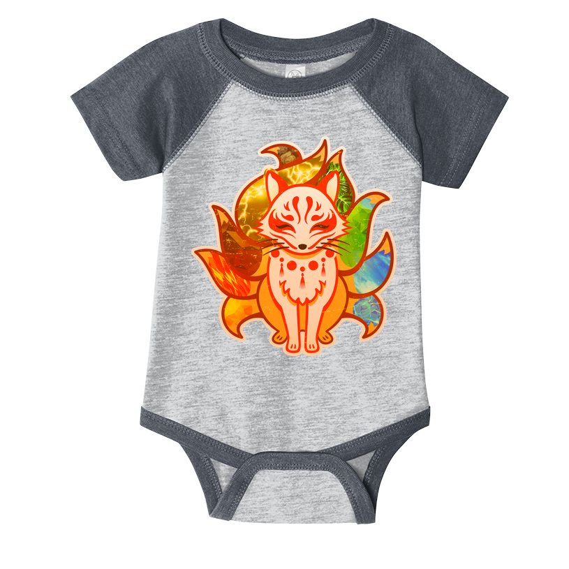 Japanese Nine Tails Kitsune Fox Elements Seasons Infant Baby Jersey Bodysuit