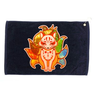 Japanese Nine Tails Kitsune Fox Elements Seasons Grommeted Golf Towel