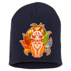 Japanese Nine Tails Kitsune Fox Elements Seasons Short Acrylic Beanie