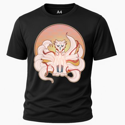Japanese Nine Tails Kitsune Fox Emblem Pattern Performance Shirt