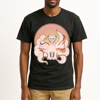 Japanese Nine Tails Kitsune Fox Emblem Pattern Tall T-Shirt