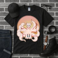 Japanese Nine Tails Kitsune Fox Emblem Pattern Tall T-Shirt