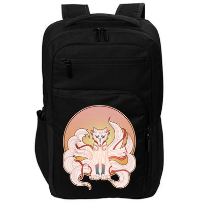 Japanese Nine Tails Kitsune Fox Emblem Pattern Impact Tech Backpack