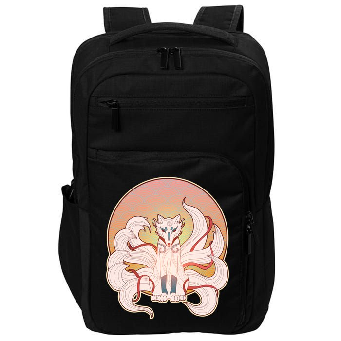 Japanese Nine Tails Kitsune Fox Emblem Pattern Impact Tech Backpack