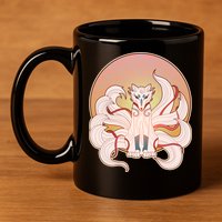 Japanese Nine Tails Kitsune Fox Emblem Pattern 11oz C Handle Ceramic Mug