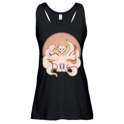 Japanese Nine Tails Kitsune Fox Emblem Pattern Ladies Essential Flowy Tank