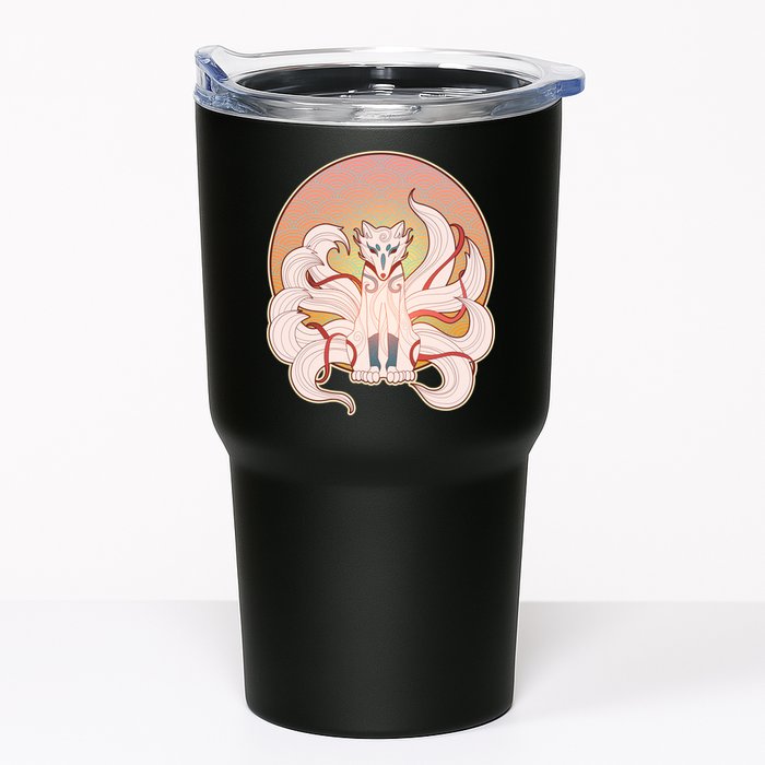 Japanese Nine Tails Kitsune Fox Emblem Pattern Tumbler
